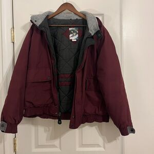 Vintage McGregor 'Rapid' Quilted Jacket | Maroon Puffer Workwear Style Size L